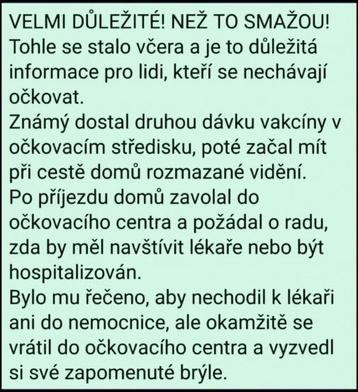 Nedajte sa vakcinovat, oslepnete